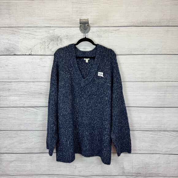 A New Approach Plus Size Blue Woven Knit V-Neck Sweater Size 2X - Picture 1 of 7